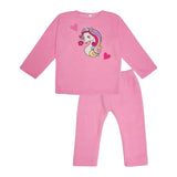 Polkas & Stripe Rainbow Unicorn Light Pink Night Suit
