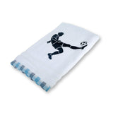 Polkas & Stripe Footballer Boy White Bath Towel