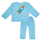 Polkas & Stripe Rocket Light Blue Night Suit