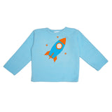 Polkas & Stripe Rocket Light Blue Night Suit