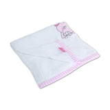 Polkas & Stripe Elephant Pink White Bath Towel