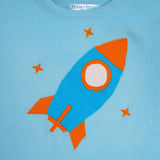 Polkas & Stripe Rocket Light Blue Night Suit