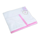 Polkas & Stripe Carriage White Bath Towel