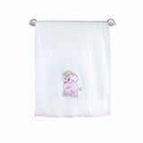 Polkas & Stripe Elephant Pink White Bath Towel