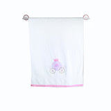 Polkas & Stripe Carriage White Bath Towel
