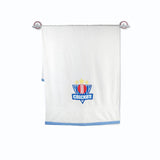 Polkas & Stripe Cricket White Bath Towel