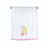 Polkas & Stripe Princess White Bath Towel