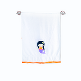 Polkas & Stripe Mermaid White Bath Towel