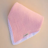 Organic Muslin Baby Swaddle/Blanket With Lace | Soft Pink Dream Wrap