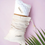 Lace-Trimmed Organic Cotton Swaddle Blanket | White