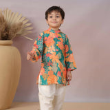 Casa Ninos Green Muslin Kurta Set
