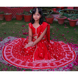 Little Awadh Lotus Bloom Chanderi Lehenga