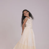 Di & De Premium Handloom Ethnic Sleeveless Top & Skirt