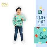 Boys Customised Starry Night Sweater - Turquoise