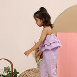 Casa Ninos Purple Linen Embroided Top Casa Ninos Purple Linen Embroided Top And Pants