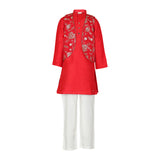 FLORAL-WINE-KURTA-KOTI-SET-100892-1