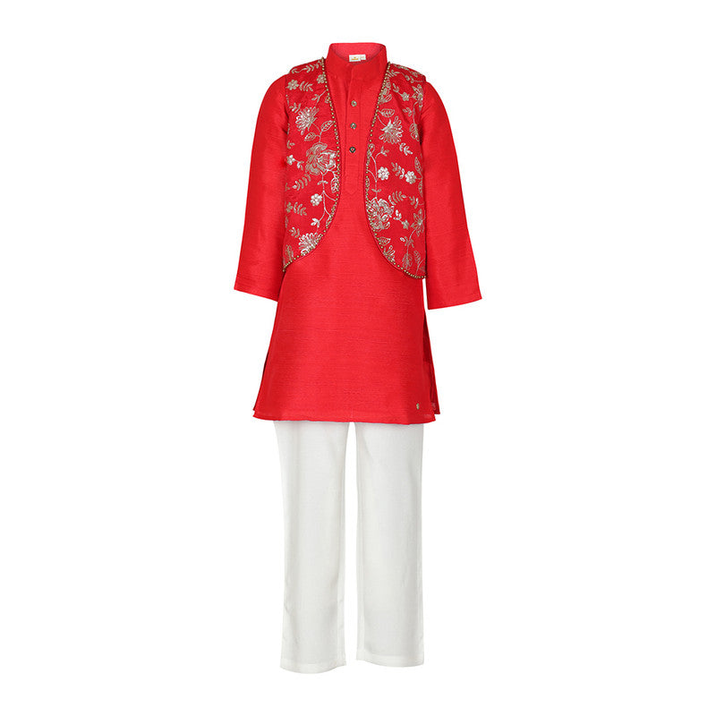 FLORAL-WINE-KURTA-KOTI-SET-100892-1