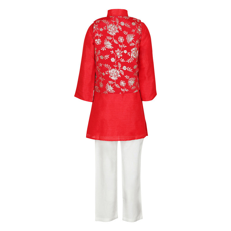 FLORAL-WINE-KURTA-KOTI-SET-100892-2