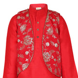 FLORAL-WINE-KURTA-KOTI-SET-100892-3