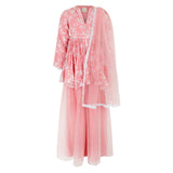 Rang Pink Floral Embroidered Sharara Set