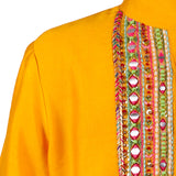 Rang Mustard Hand-Embroidered Kurta