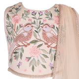 Rang Cream Bird & Floral Embroidered Lehenga Set