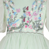 Stella Rossa Mint Green Floral Embroidered Party Dress