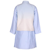 Rang Powder Blue Embroidered Kurta Set with Layered Jacket
