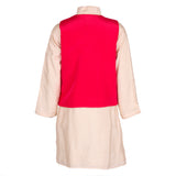 Rang Beige Kurta Set with Embellished Red Jacket