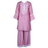 Rang Pink Embroidered Kurta & Palazzo Set