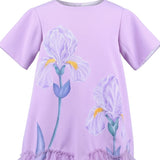 Stella Rossa Lilac Floral Ruffle Tulle A-Line Dress