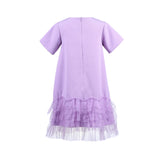 Stella Rossa Lilac Floral Ruffle Tulle A-Line Dress