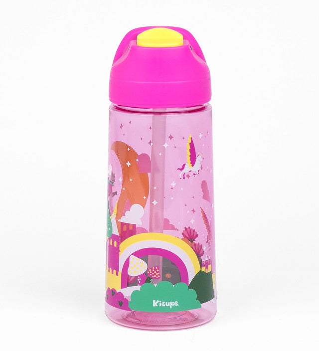 Kicups Clear Sip Whimsical Wonderland Water Bottle