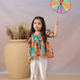 Casa Ninos Green Top And Dhoti Set