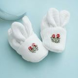 White Bunny Bootie Embroidered