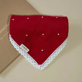 Pure Cloth Organic Muslin Baby Swaddle/Blanket With Lace | Red Heart