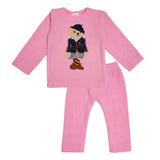 Polkas & Stripes Teddy Bear Light Pink Night Suit