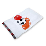 Polkas & Stripes Balls White Bath Towel