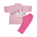 Polkas & Stripes Rainbow Unicorn Pink Night Suit