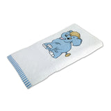Polkas & Stripes Elephant Blue White Bath Towel