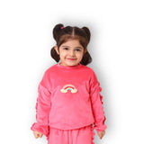 Babies of Wonder Rainbow Ruffle Pink Sweatshirt