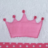 Polkas & Stripes Princess Crown White Face Towel