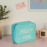 Quilted Pouch Meds Turquoise
