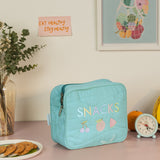 Quilted Pouch Snacks Turquoise