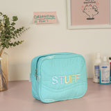 Quilted Pouch Stuff Turquoise