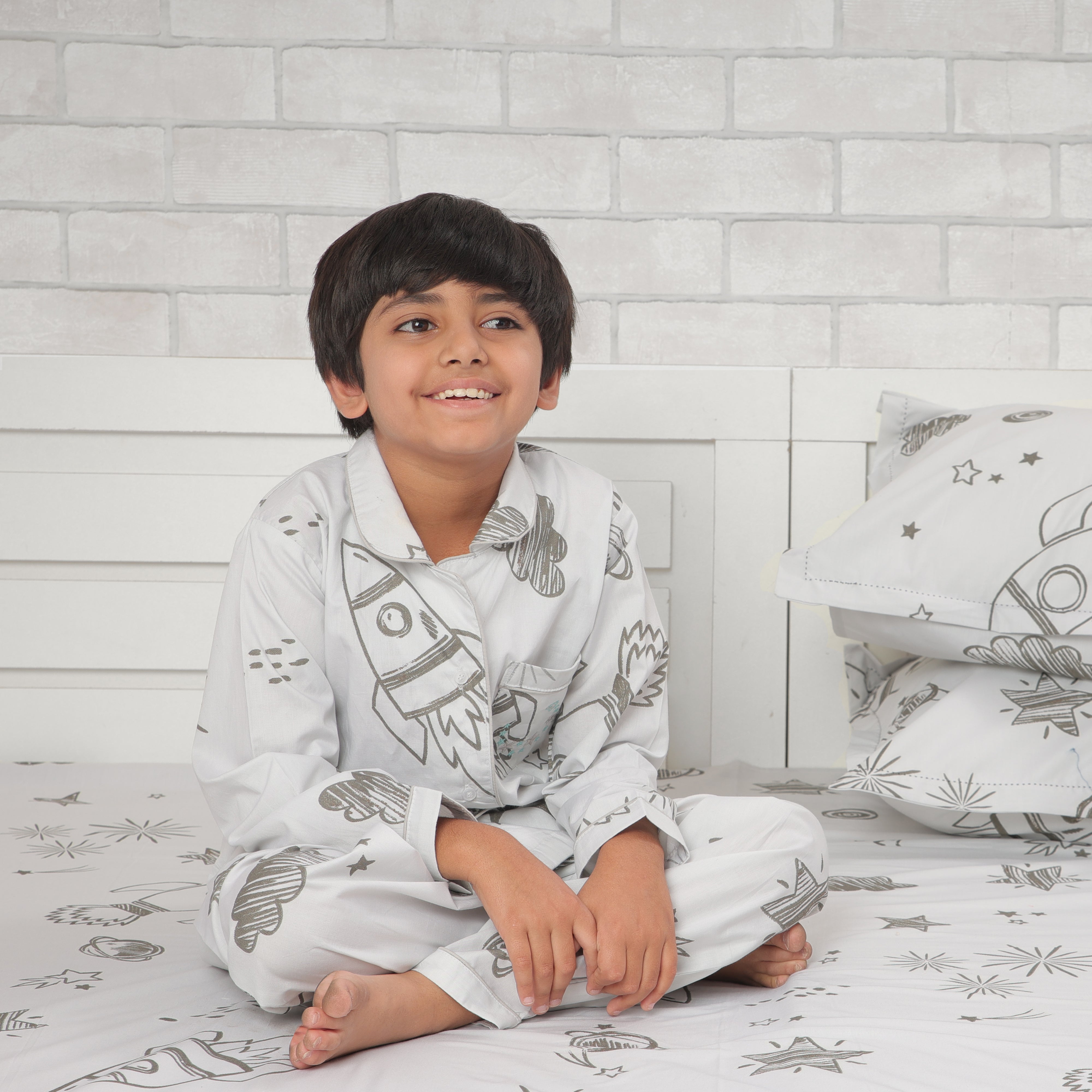 To The Moon Beyond Glow In The Dark Night Suit