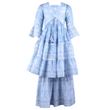 Rang Light Blue Tiered Floral Printed Sharara Set