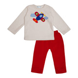 Polkas & Stripes Aeroplane White Night Suit