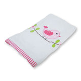 Polkas & Stripes Bird White Bath Towel