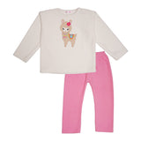 Polkas & Stripes Llama White Night Suit
